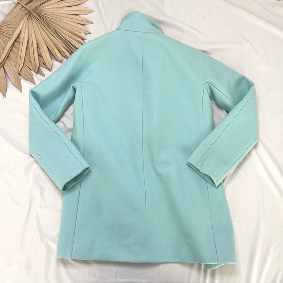 J. Crew Collection Tiffany Blue Mint Stadium Cloth Cocoon Wool Jacket Coat 8 - Picture 5 of 6